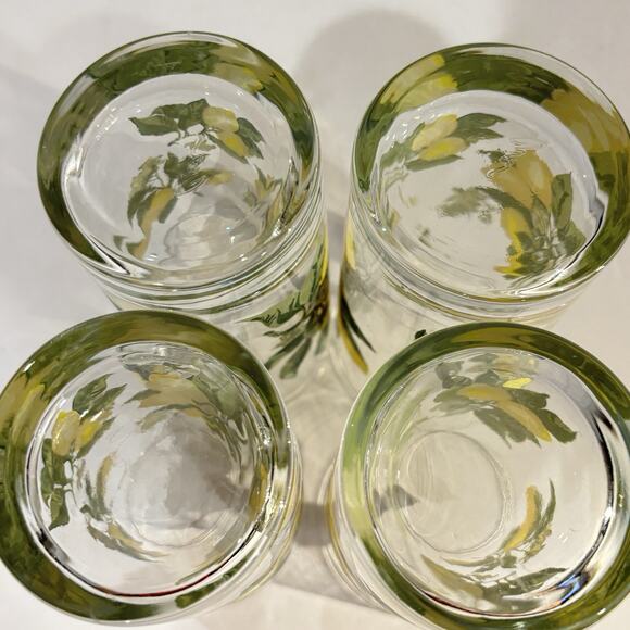 Vintage Set Of 4 Crisa Glassware Royal Norfolk Lemon Tree Tumblers 1970s 16 Oz - Picture 5 of 8